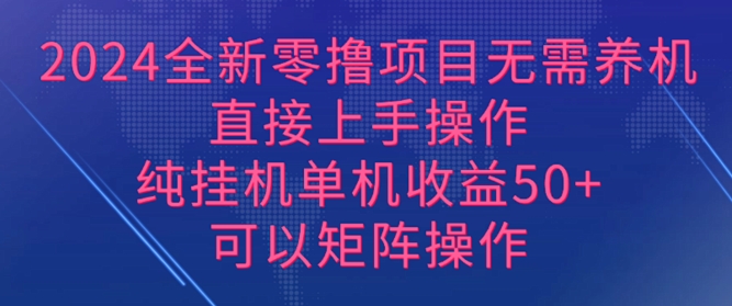 2024全新零撸项目，无需养机，直接上手操作 纯挂JI，单机收益50+，可以矩阵操作|小鸡网赚博客