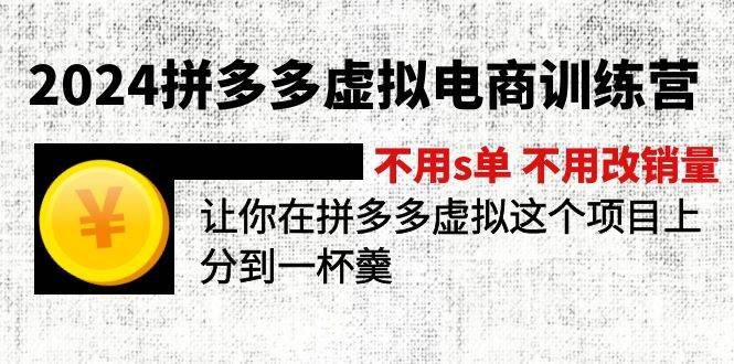 2024拼多多虚拟电商训练营 不s单 不改销量  做虚拟项目分一杯羹(更新10节)|小鸡网赚博客