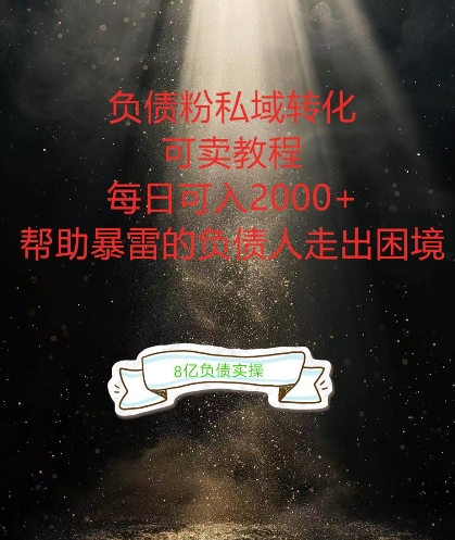 负债粉掘金计划，帮助负债者解决问题，债务规划，债务重组，最好的变现方式【揭秘】|小鸡网赚博客