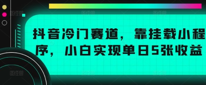 抖音冷门赛道，靠挂载小程序，小白实现单日5张收益|小鸡网赚博客