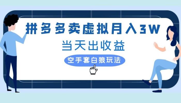 拼多多虚拟项目，单人月入3W+，实操落地项目|小鸡网赚博客