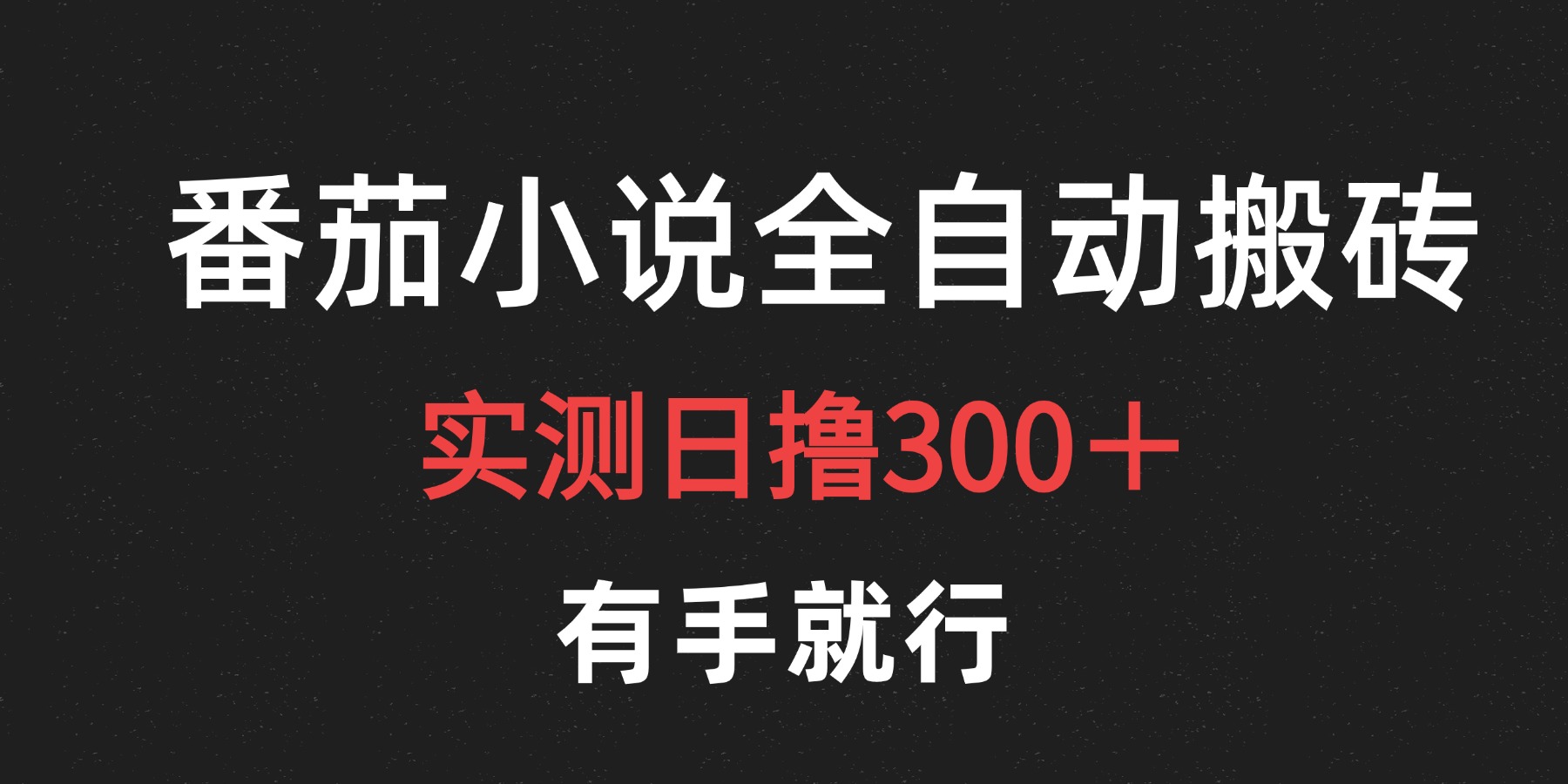 最新番茄小说挂机搬砖，日撸300＋！有手就行，可矩阵放大|小鸡网赚博客
