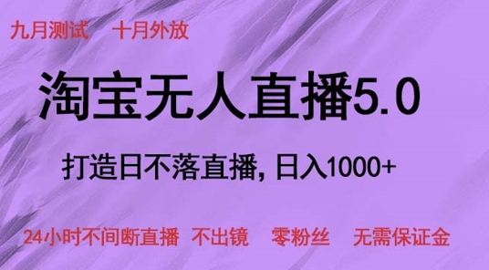 淘宝无人直播5.0，打造日不落直播，24小时不间断直播 不出镜 零粉丝 无需保证金|小鸡网赚博客