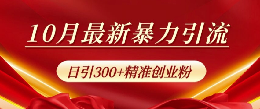 10月最新暴力引流，私域完美闭环，日引300+精准创业粉【揭秘】|小鸡网赚博客