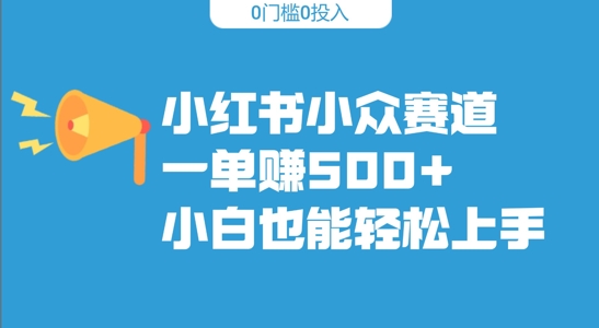 小红书小众赛道，一单收500+，小白也能轻松上手|小鸡网赚博客
