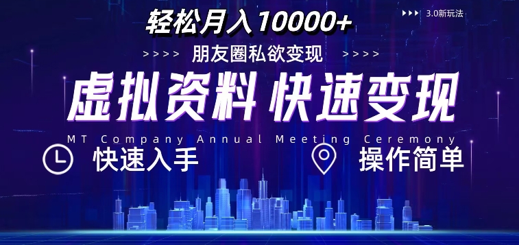 虚拟资料新玩法，快速变现，轻松月入1w+，小白轻松操作|小鸡网赚博客