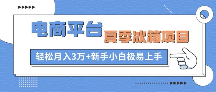 电商平台冰箱项目,项目门槛低,0成本投入,小白轻松上手|小鸡网赚博客