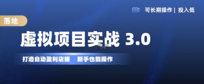 虚拟项目实战3.0，打造自动盈利店铺，可长期操作投入低，新手也能操作|小鸡网赚博客