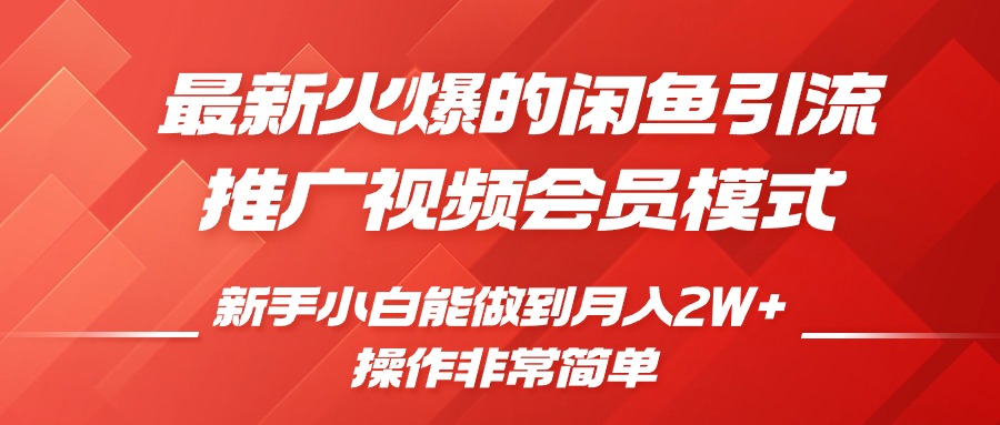 闲鱼引流推广影视会员，0成本就可以操作，新手小白月入过W+【揭秘】|小鸡网赚博客