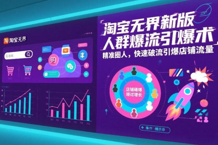 淘宝无界新版人群爆流引爆术，精准圈人，快速破流引爆店铺流量|小鸡网赚博客