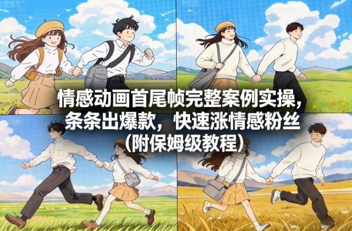 情感动画首尾帧完整案例实操，条条出爆款，快速涨情感粉丝（附保姆级教程）|小鸡网赚博客