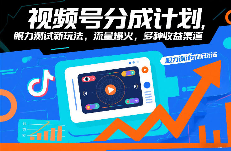 视频号分成计划，眼力测试新玩法，流量爆火，多种收益渠道|小鸡网赚博客