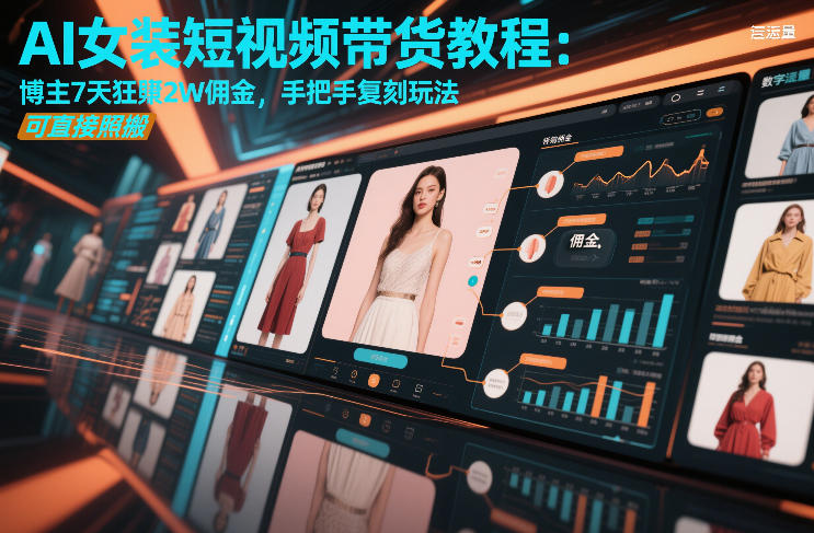 AI女装短视频带货教程：博主7天狂賺2W佣金，手把手复刻玩法，可直接照搬|小鸡网赚博客