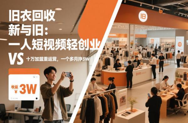 旧衣回收“新”与“旧”：一人短视频轻创业，VS十万加盟重运营，一个多月挣3W【揭秘】|小鸡网赚博客