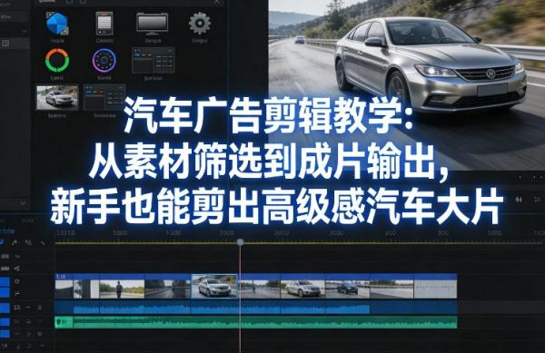 汽车广告剪辑教学：从素材筛选到成片输出，新手也能剪出高级感汽车大片|小鸡网赚博客