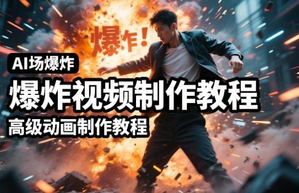 AI场景爆炸视频制作教程，利用人物实拍视频制作出高级的动画特效|小鸡网赚博客