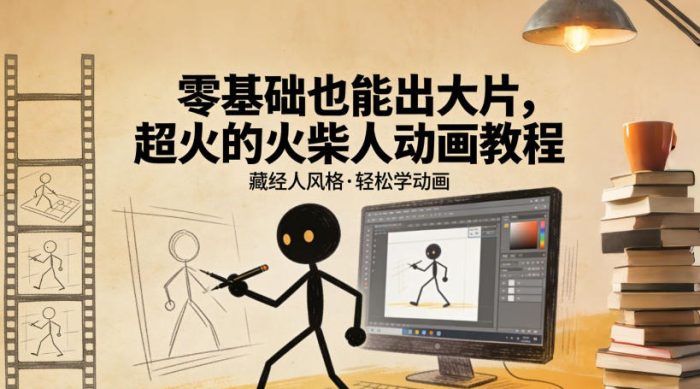 零基础也能出大片，超火的火柴人动画教程（藏经人风格）|小鸡网赚博客