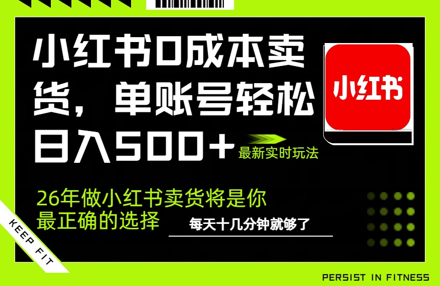 小红书0成本AI卖货，单账号轻松日入500+，完全托管AI，可矩阵放大|小鸡网赚博客