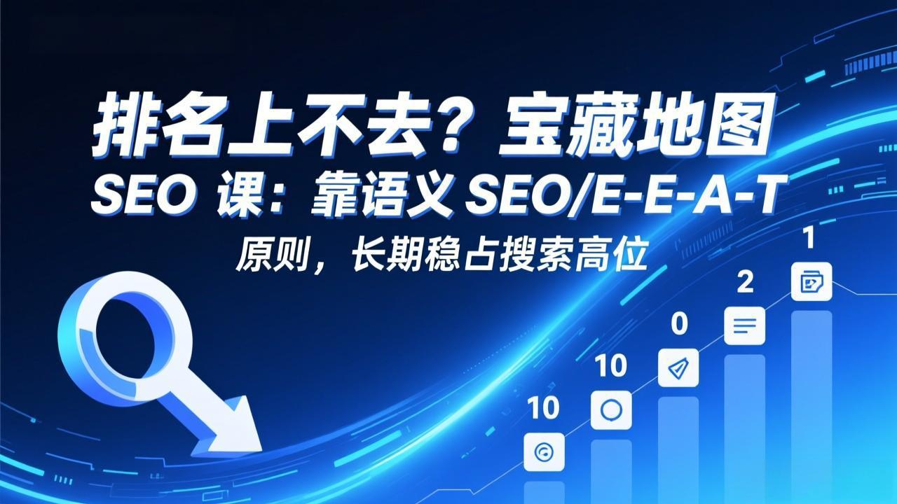 排名上不去？宝藏地图 SEO 课：靠语义 SEO+E-E-A-T 原则，长期稳占搜索高位|小鸡网赚博客