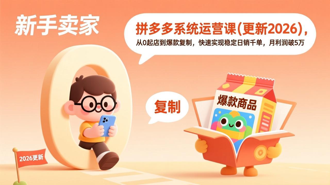 拼多多系统运营课(更新2026|小鸡网赚博客