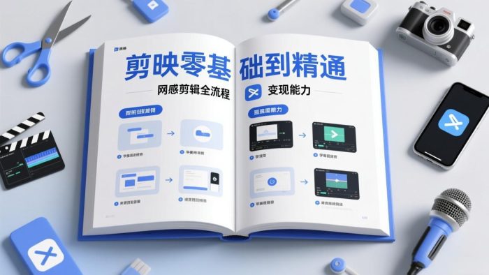 剪映零基础也能快速上手，从入门到精通掌握网感剪辑全流程，掌握能直接变现的剪辑能力|小鸡网赚博客