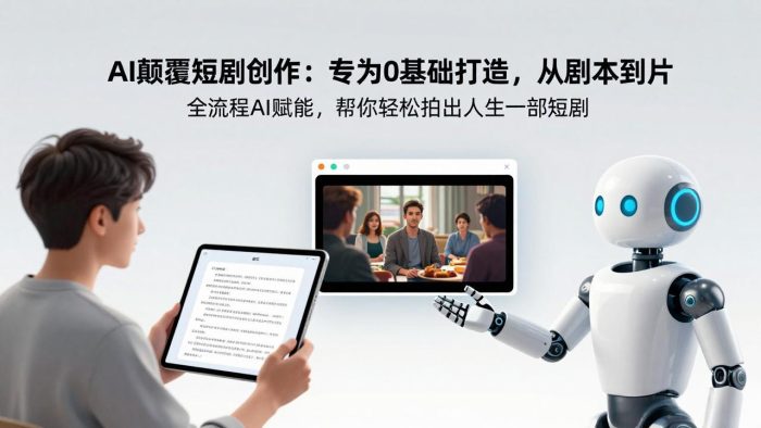 AI颠覆短剧创作：专为0基础打造，从剧本到成片全流程AI赋能，帮你轻松拍出人生第一部短剧|小鸡网赚博客