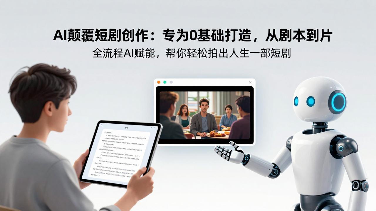 AI颠覆短剧创作：专为0基础打造，从剧本到成片全流程AI赋能，帮你轻松拍出人生第一部短剧|小鸡网赚博客