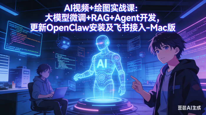 AI视频+绘图实战课：大模型微调+RAG+Agent开发，更新OpenClaw安装及飞书接入-Mac版|小鸡网赚博客