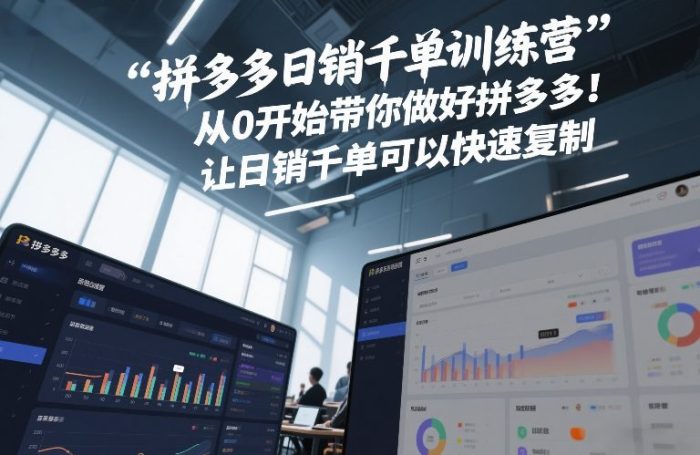 拼多多日销千单训练营，从0开始带你做好拼多多，让日销千单可以快速复制(更新26年3月)|小鸡网赚博客