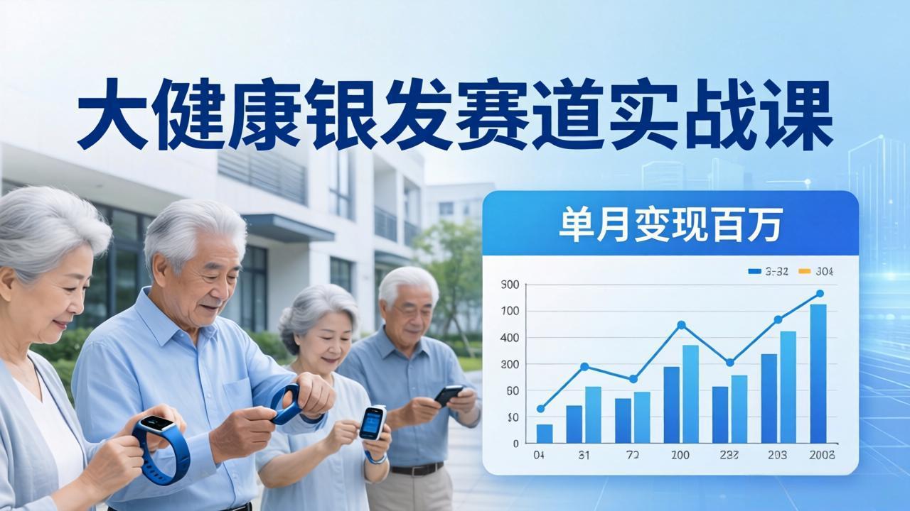 大健康银发赛道实战课：拆解视频号线索型 IP 单月变现百万逻辑，教你精准获客高效变现|小鸡网赚博客