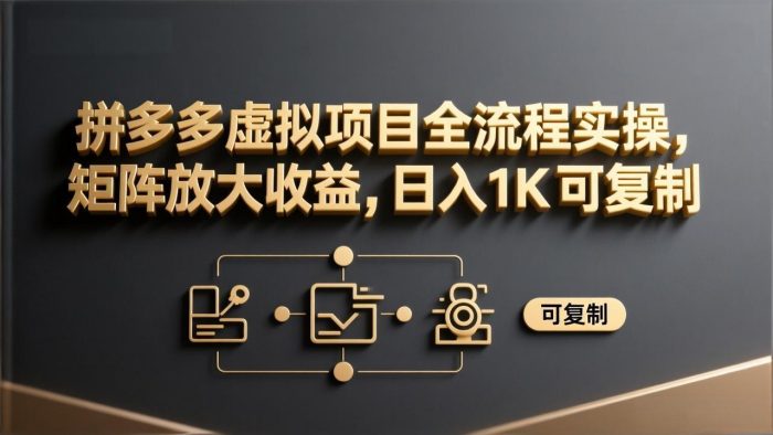 拼多多虚拟项目全流程实操,矩阵放大收益,日入 1K 可复制|小鸡网赚博客