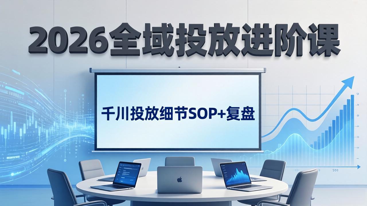 2026全域投放进阶课：杭州线下3天实战，千川投放细节SOP+复盘，撬动自然流量|小鸡网赚博客