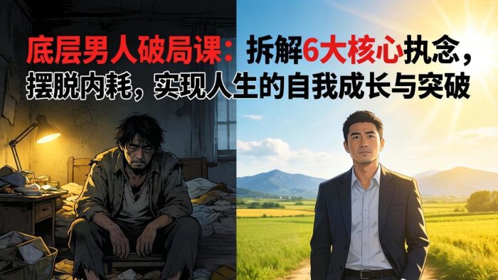 付费文章:底层男人破局课:拆解 6 大核心执念,摆脱内耗,实现人生的自我成长与突破|小鸡网赚博客