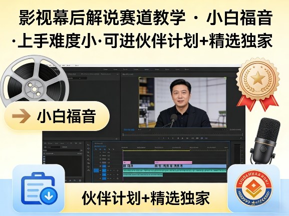 某大佬的影视幕后解说赛道教学，小白福音，上手难度小，可进伙伴计划+精选独家|小鸡网赚博客