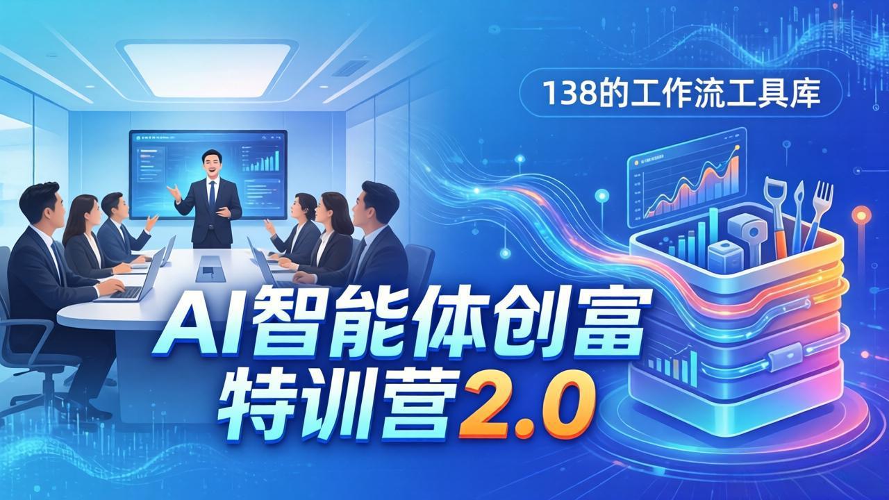 AI智能体创富训练营2.0：3天闭门直播+视频课+工具库，从0到1搭建智能体附138个工作流|小鸡网赚博客