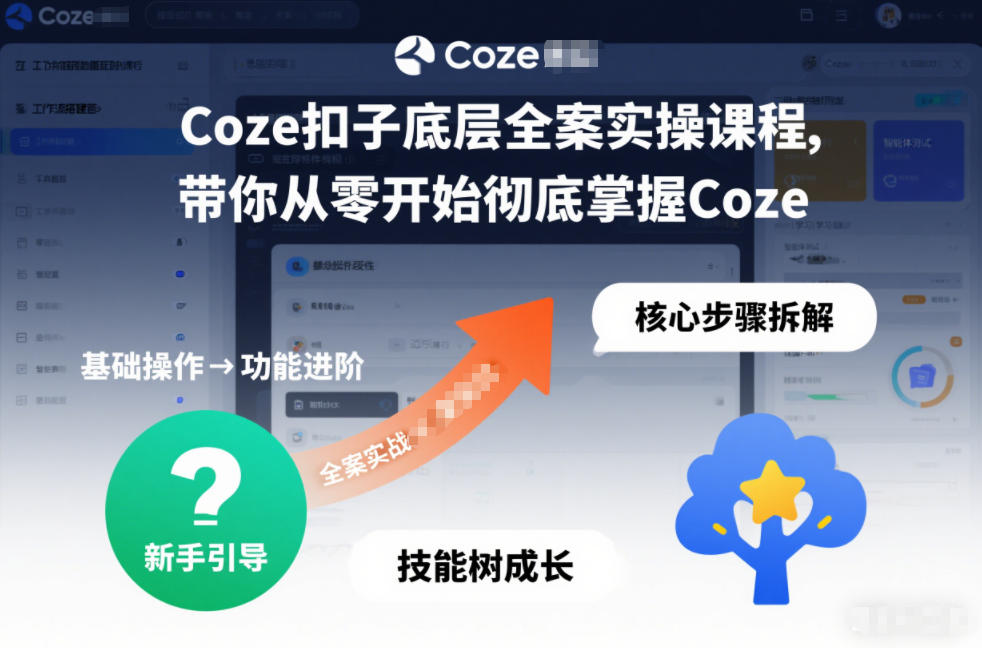 Coze扣子底层全案实操课程，带你从零开始彻底掌握Coze(更新3月)|小鸡网赚博客