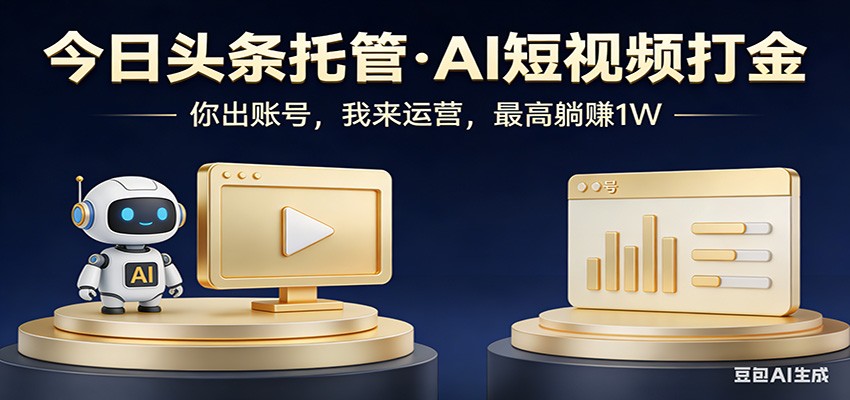 头条号AI托管，我提供作品，你提供账号，每天5分钟发布，小白躺赚3000+|小鸡网赚博客