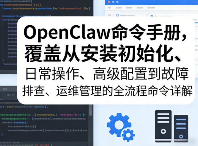 OpenClaw命令手册，覆盖从安装初始化、日常操作、高级配置到故障排查、运维管理的全流程命令详解|小鸡网赚博客