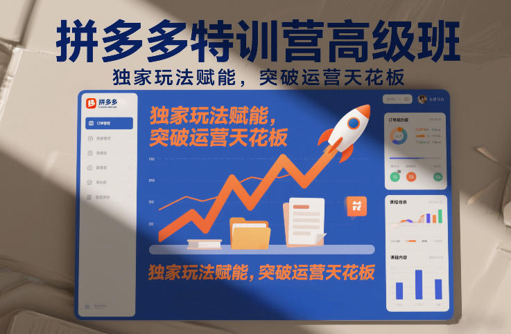 拼多多特训营高阶班，独家玩法赋能，突破运营天花板(更新26年3月13日)|小鸡网赚博客