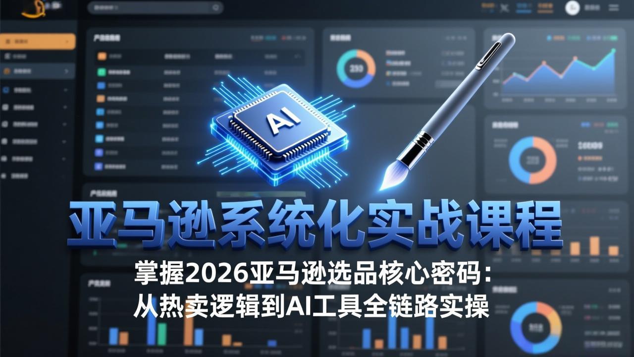 亚马逊系统化实战课-更新3月：2026最新选品方法论，从热卖原因分析到AI作图，提升选品成功率|小鸡网赚博客