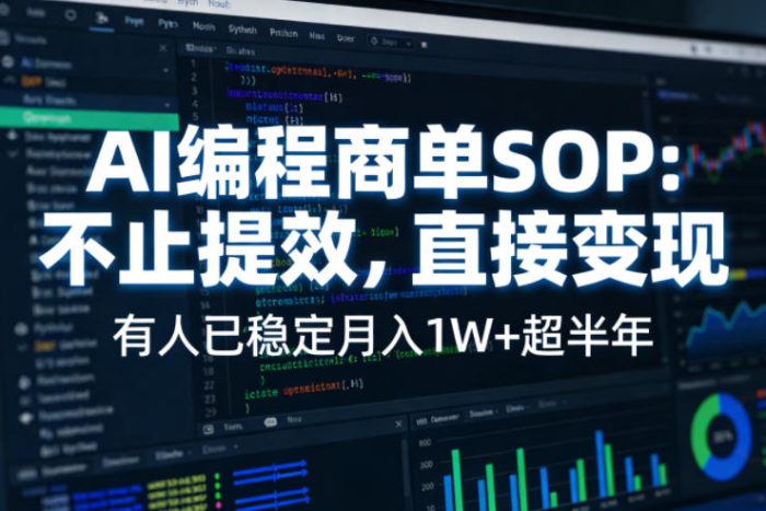 AI编程商单SOP,AI编程不能只给工作提效,还要直接变现,有人已经稳定月入1W+半年了|小鸡网赚博客