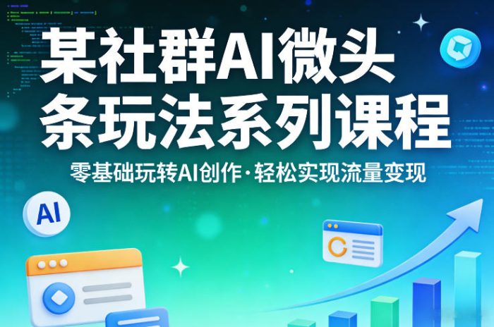 某社群的AI微头条玩法系列课程，零基础玩转AI创作，轻松实现流量变现|小鸡网赚博客