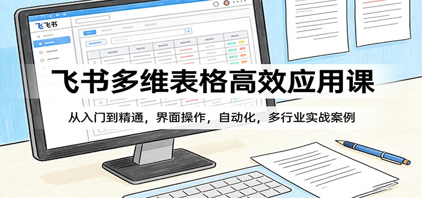 飞书多维表格高效应用课：从入门到精通，界面操作，自动化，多行业实战案例|小鸡网赚博客