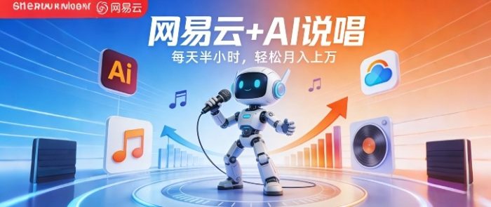 网易云+AI说唱，每天半小时，AI内容创作+流量变现，轻松月入1W|小鸡网赚博客