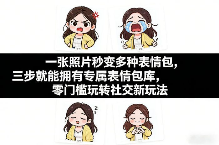 一张照片秒变多种表情包，三步就能拥有专属表情包库，零门槛玩转社交新玩法【文档】|小鸡网赚博客