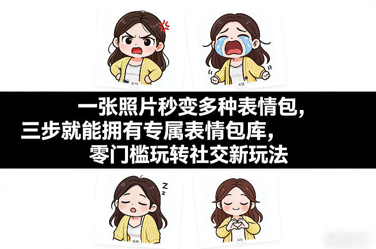 一张照片秒变多种表情包，三步就能拥有专属表情包库，零门槛玩转社交新玩法【文档】|小鸡网赚博客