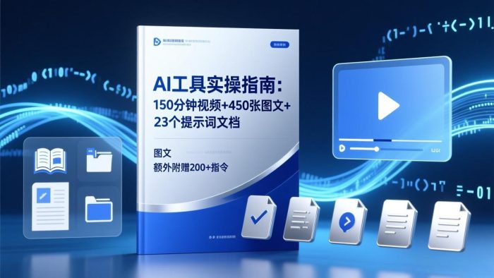 AI工具实操指南:150分钟视频+450张图文+23个提示词文档,额外附赠200+指令|小鸡网赚博客