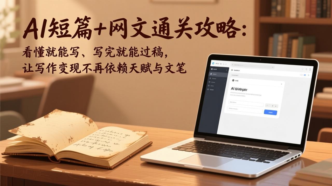 AI短篇+网文通关攻略：看懂就能写、写完就能过稿，让写作变现不再依赖天赋与文笔|小鸡网赚博客