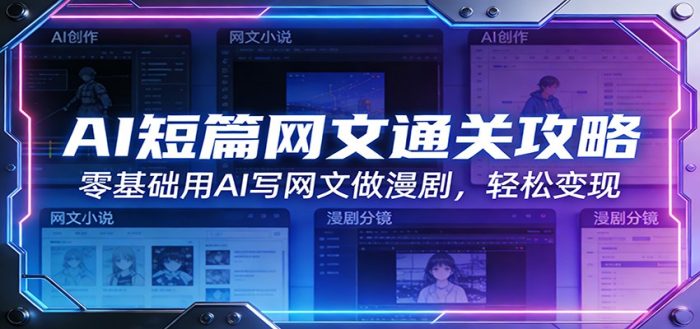 AI短篇网文通关攻略：零基础用AI写网文做漫剧，轻松变现|小鸡网赚博客