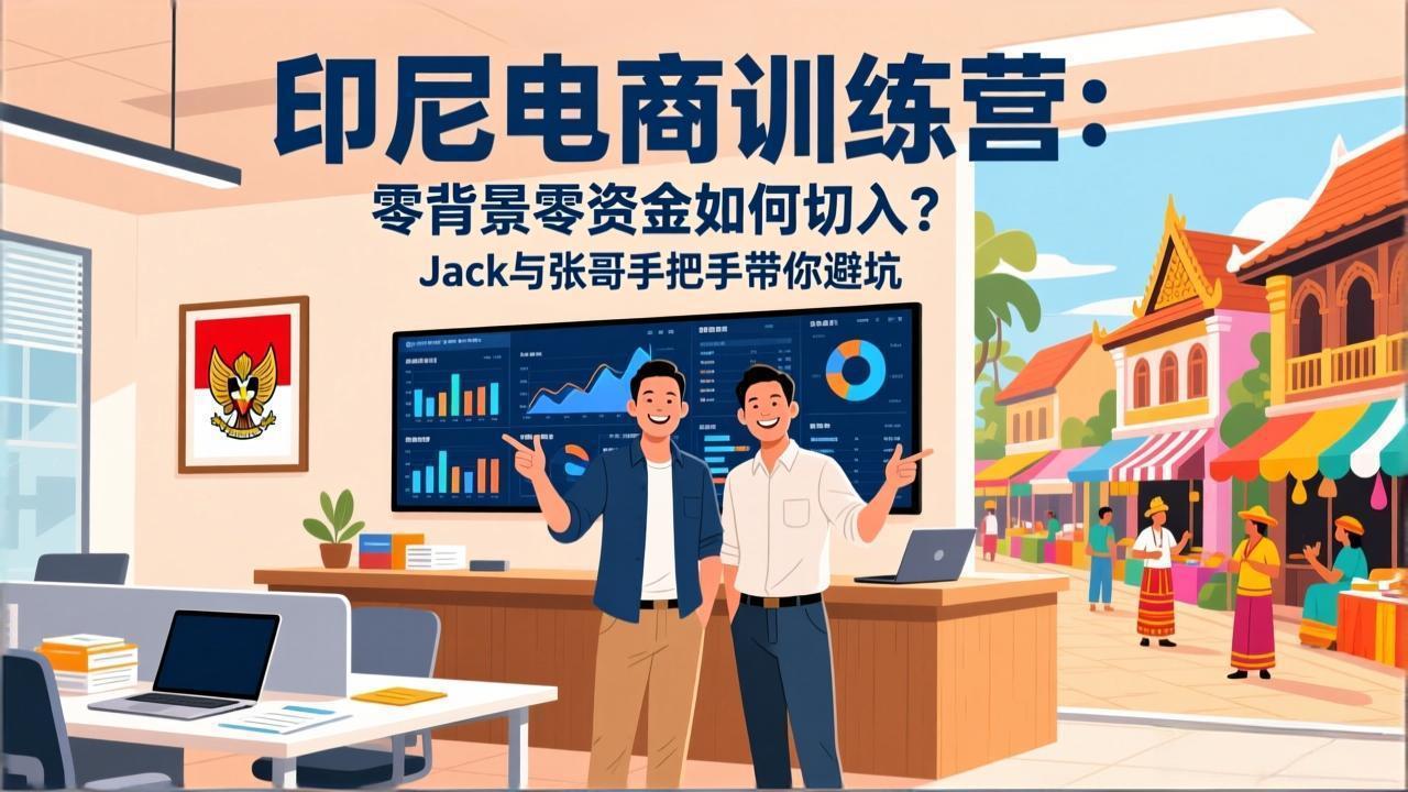 印尼电商训练营：零背景零资金如何切入？Jack与张哥手把手带你避坑|小鸡网赚博客